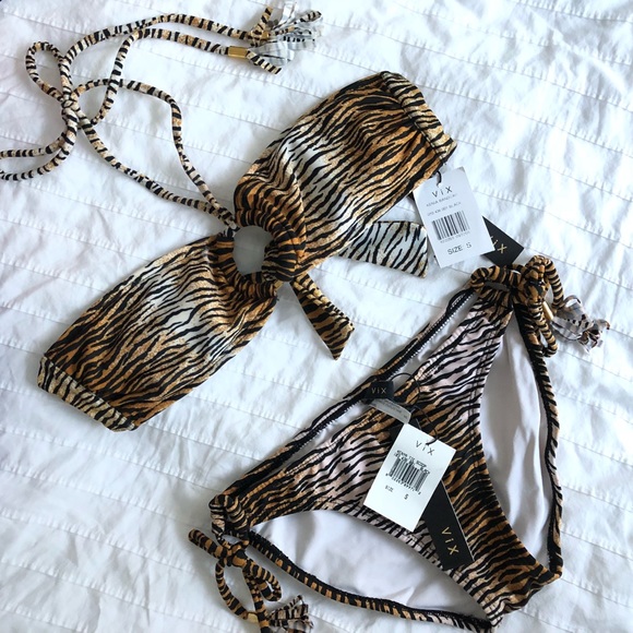 Vix Kenya Tiger-Print Bikini ASO Kim Kardashian - Picture 2 of 3